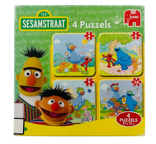 Sesamstraat - 4 in 1 Puzzle Set