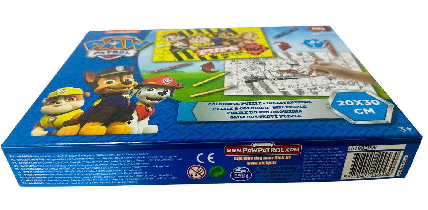 Paw patrol Pups on the Go coloring puzzle