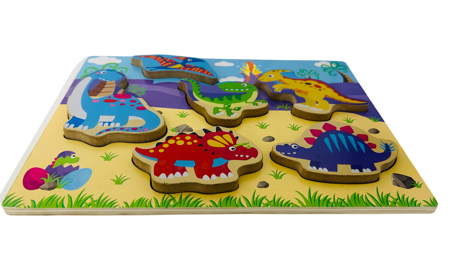 Wooden touch and feel dino puzzle