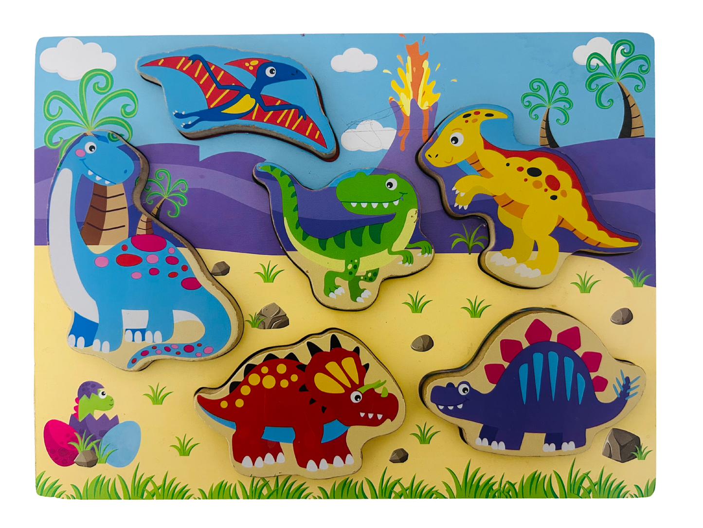 Wooden touch and feel dino puzzle