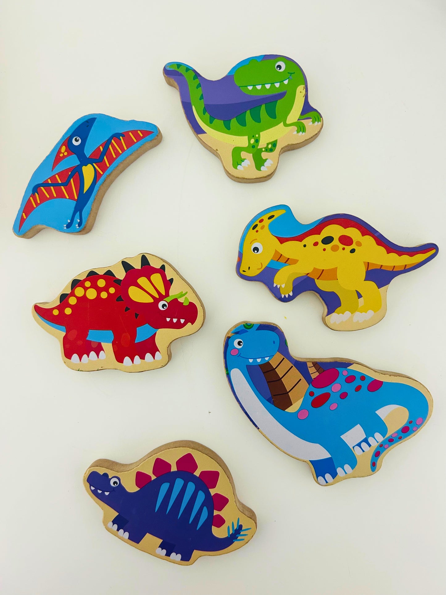 Wooden touch and feel dino puzzle