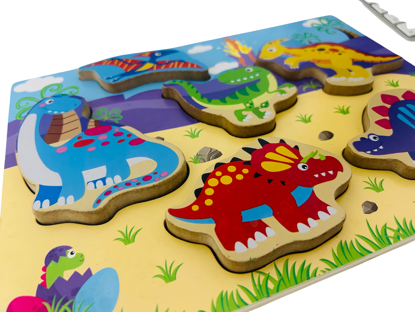 Wooden touch and feel dino puzzle