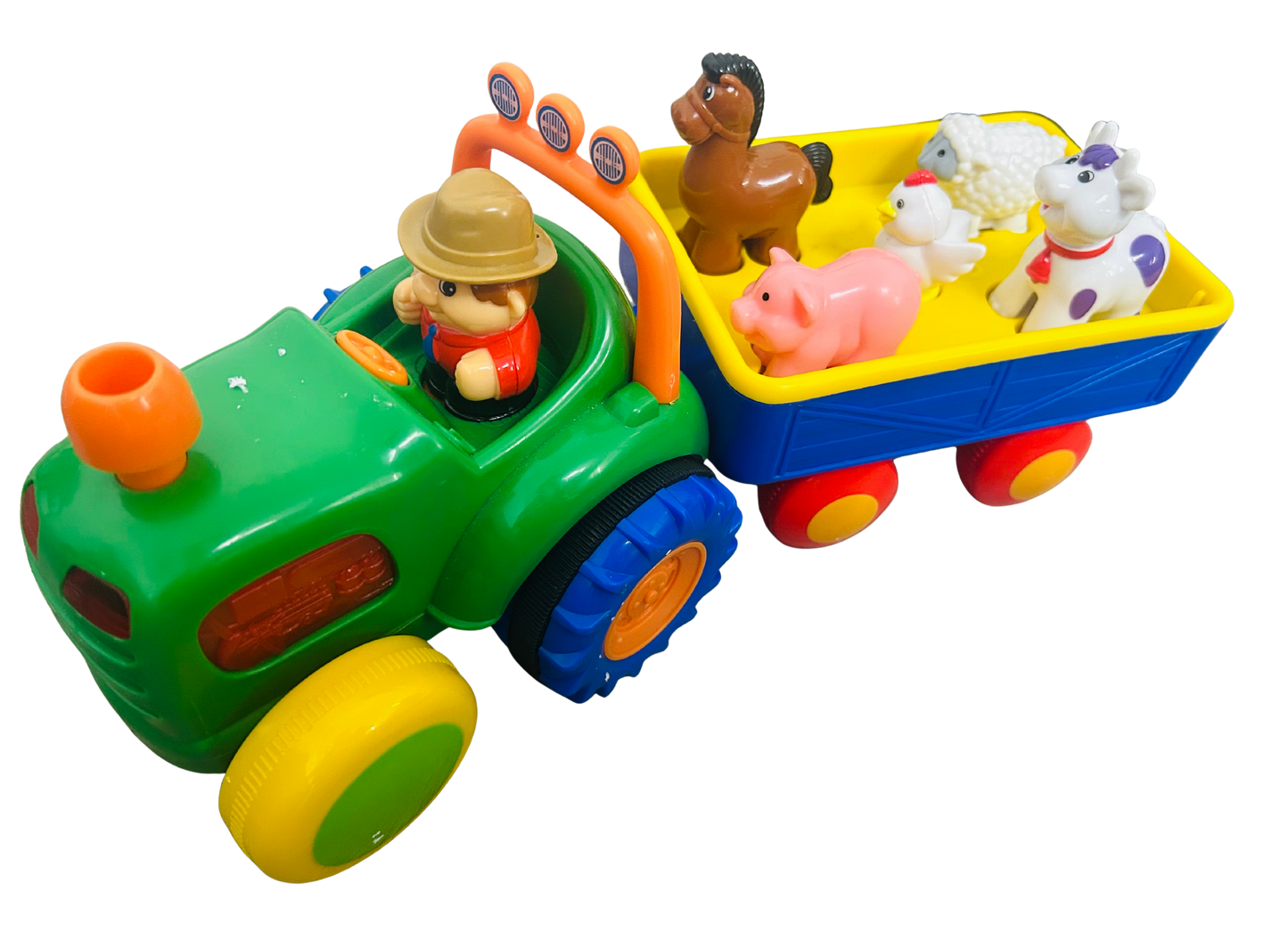 Big Steps Toy Car Old McDonald Tractor with Trailer